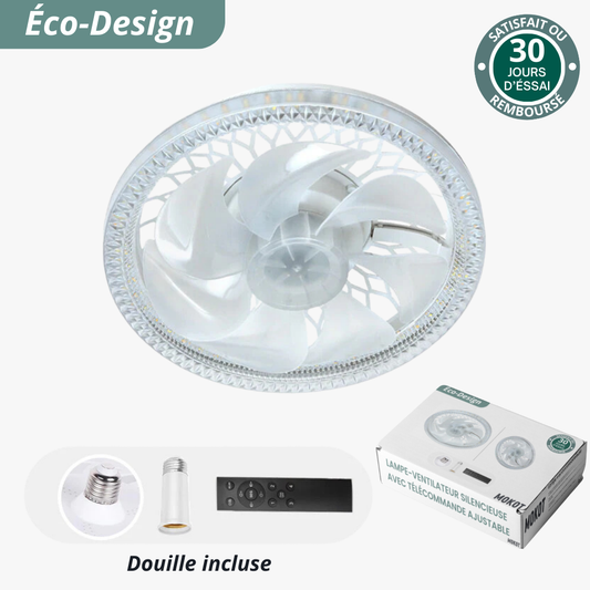 Lampe Ventilateur Silencieuse avec Télécommande Ajustable